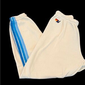 Aviator Nation 5-stripe Vintage White with Blue Stripes